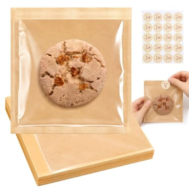 Alt view image 3 of 3 - Cookie Bags with Seal(5.1x7.5 Inch) 50 PCS Sealable Bakery Bags for Bread Treat Snack Baked Goods Pastry Donut Cookie Bake Sale Packaging Heat Seal Farmstand Small Business Party Favors Supplies