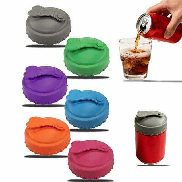 Alt view image 2 of 2 - Upgraded 6 Pack Multicolor Silicone Can Lids for Soda Beer Slim & Standard Cans, Airtight Leak Proof Seal Keep Drinks Fresh, Splash Dust Proof for Travel (Heart-shaped)