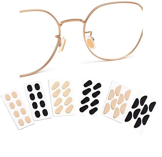 Main image of EVA Foam Nose Pads for Glasses, 24 Pairs, 1.5mm, Skin & Black