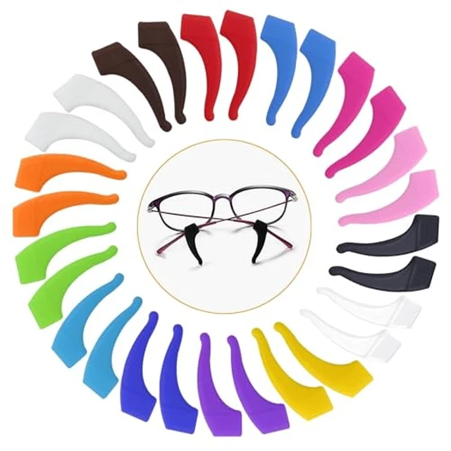 Alt view image 2 of 4 - 20 Pairs Multicolored Anti-slip Eyeglass Ear Grips Hook, Kids and Adults Sport Eyeglass Strap Holder, Eyewear Retainer with Box, Silicone Anti Slip Holder for Glasses for Eyeglass Temple Tip