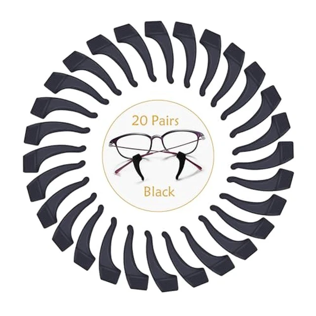 Alt view image 3 of 4 - 20 Pairs Multicolored Anti-slip Eyeglass Ear Grips Hook, Kids and Adults Sport Eyeglass Strap Holder, Eyewear Retainer with Box, Silicone Anti Slip Holder for Glasses for Eyeglass Temple Tip