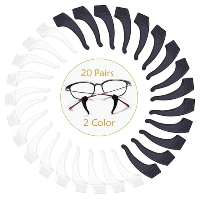Alt view image 4 of 4 - 20 Pairs Multicolored Anti-slip Eyeglass Ear Grips Hook, Kids and Adults Sport Eyeglass Strap Holder, Eyewear Retainer with Box, Silicone Anti Slip Holder for Glasses for Eyeglass Temple Tip