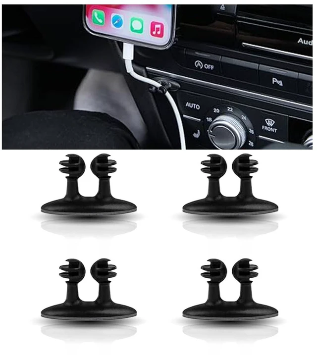 Main image of 4PCS Car Cable Clips USB Cable Line Clip Holder for Car, Durable Strong Adhesive Cord Cable Holder Wire Organizer, Cord Organizer Cable Management Wire Holders for Cords