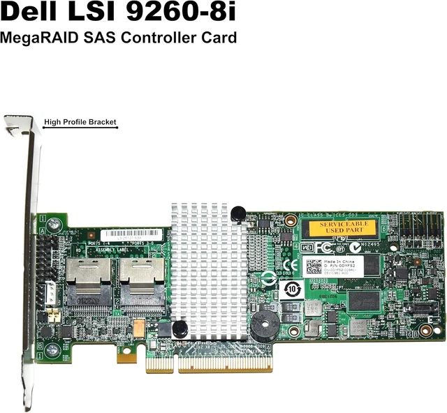 Alt view image 2 of 6 - LSI Logic MegaRAID 9260-8i 8-Port SAS RAID Controller