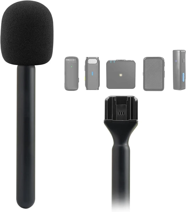 Main image of 2Pcs Handheld Adapter for Interview Microphones, for Mic 1/2 / Rode Wireless II, Microphone Handle Mount for Hollyland Lark M1 /C1/150/ G1/A2/Movo