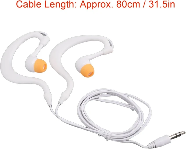 Alt view image 2 of 7 - Gugxiom 2 Pack IP68 Swimming Earphones, 3.5mm Short Cord Sport Headphones with Secure Hooks, Wired Buds for Running Surfing, Replacement Tips for MP3 Player