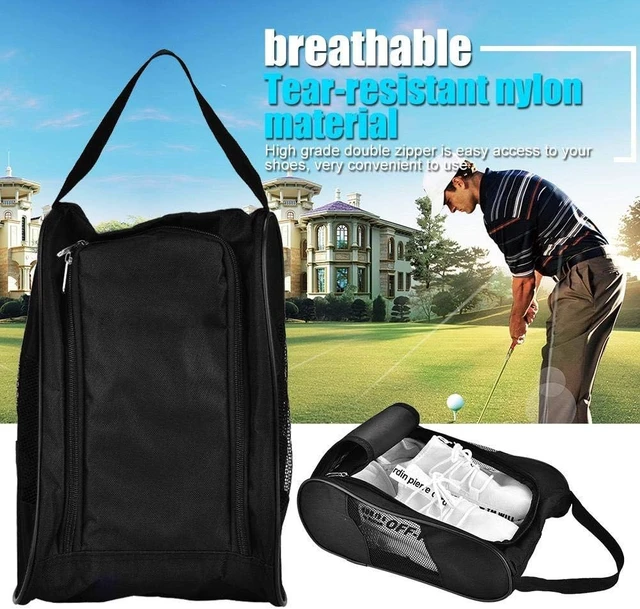 Alt view image 3 of 7 - Golf Shoe Bag, Travel Shoe Bag Organizer for Men Women, Breathable Nylon with Zipper, Sport Shoes Bag for Sport Golf Tennis etc (Black)