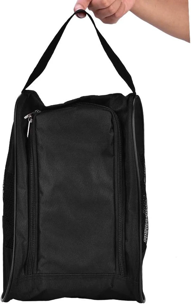 Alt view image 7 of 7 - Golf Shoe Bag, Travel Shoe Bag Organizer for Men Women, Breathable Nylon with Zipper, Sport Shoes Bag for Sport Golf Tennis etc (Black)