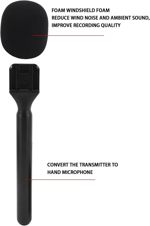 Alt view image 3 of 7 - 2Pcs Handheld Adapter for Interview Microphones, for Mic 1/2 / Rode Wireless II, Microphone Handle Mount for Hollyland Lark M1 /C1/150/ G1/A2/Movo