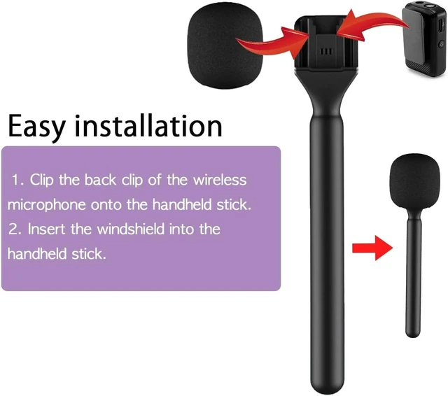 Alt view image 4 of 7 - 2Pcs Handheld Adapter for Interview Microphones, for Mic 1/2 / Rode Wireless II, Microphone Handle Mount for Hollyland Lark M1 /C1/150/ G1/A2/Movo