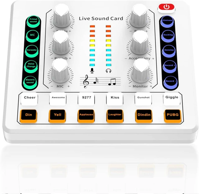 Main image of Live Sound Card, Mini Audio Mixer Board for PC Computer Phone, Voice Changer Sound Card for DJ Mixer, Podcast