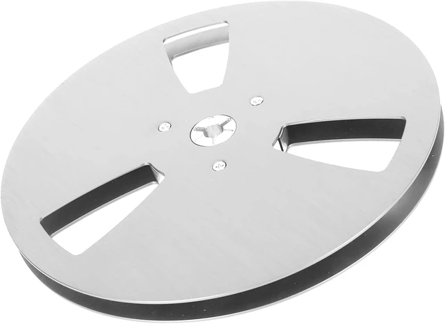 Alt view image 3 of 6 - 1/4 7 Inch Metal Reel Nab Hinged Box, Universal 1/4 Studio Mastering Empty Tape Takeup Reel with 3 Hole Wind Holes (Silver)