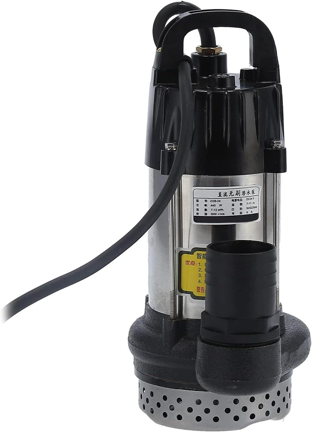 Main image of 24V DC Submersible Pump, Brushless Submersible Well Pump, Stainless Steel, 7-11m, for Ponds, Water Gardens, Farms