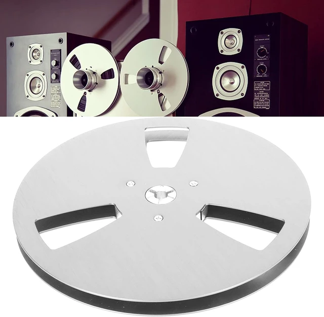 Alt view image 5 of 6 - 1/4 7 Inch Metal Reel Nab Hinged Box, Universal 1/4 Studio Mastering Empty Tape Takeup Reel with 3 Hole Wind Holes (Silver)