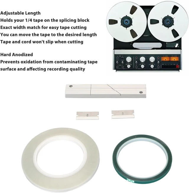Alt view image 3 of 7 - Gugxiom 1/4 10 Inch Tape Splicing Set, Professional Tape Splicing Block