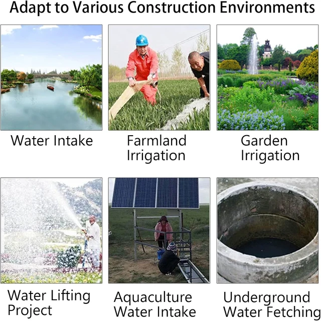 Alt view image 6 of 7 - 24V DC Submersible Pump, Brushless Submersible Well Pump, Stainless Steel, 7-11m, for Ponds, Water Gardens, Farms