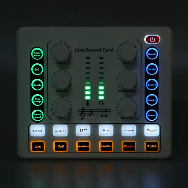 Alt view image 6 of 7 - Live Sound Card, Mini Audio Mixer Board for PC Computer Phone, Voice Changer Sound Card for DJ Mixer, Podcast