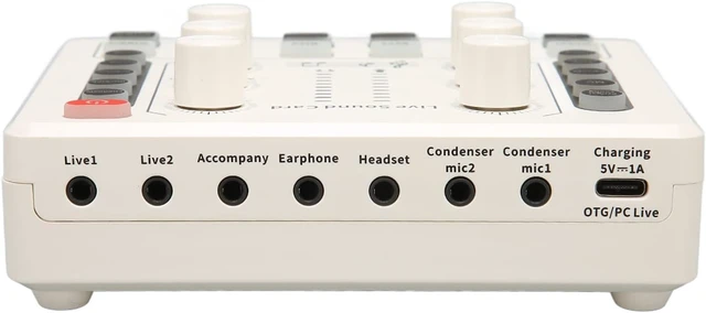 Alt view image 7 of 7 - Live Sound Card, Mini Audio Mixer Board for PC Computer Phone, Voice Changer Sound Card for DJ Mixer, Podcast