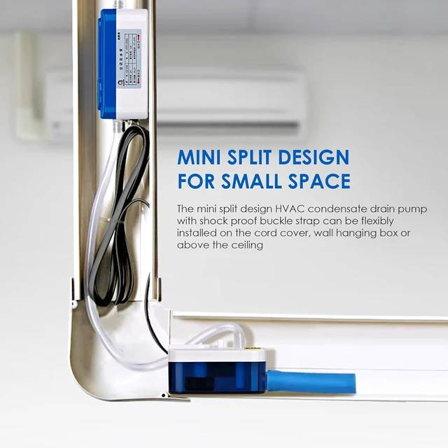 Alt view image 4 of 7 - Acogedor Mini Split Condensate Pump 110-240V, 3W 40L/h with 60ml Tank