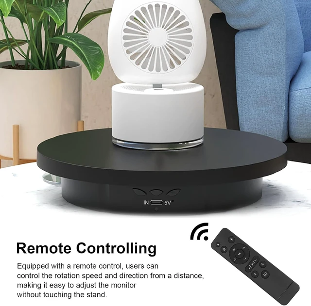 Alt view image 4 of 7 - Rotating Display Stand, 360 Degree Motorized Rotating Turntable Display Stand, with Remote Control, USB or Battery Power Supply, 22lbs Load, for Photography