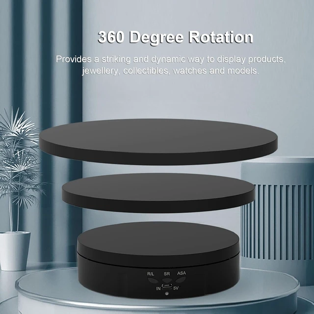 Alt view image 2 of 7 - Rotating Display Stand, 360 Degree Motorized Rotating Turntable Display Stand, with Remote Control, USB or Battery Power Supply, 22lbs Load, for Photography