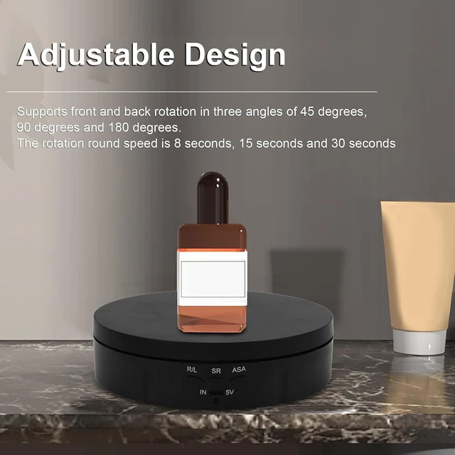 Alt view image 3 of 7 - Rotating Display Stand, 360 Degree Motorized Rotating Turntable Display Stand, with Remote Control, USB or Battery Power Supply, 22lbs Load, for Photography