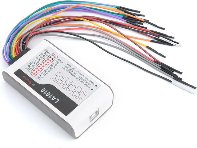 Alt view image 2 of 7 - LA1010 USB Logic Analyzer, 16 Channels 100MHz Digital Logic Analyzer, Adjustable Threshold PWM Output, for WINDOWS /7/8/10 (32bit/64bit), for OS, Linux