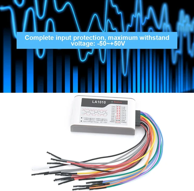 Alt view image 3 of 7 - LA1010 USB Logic Analyzer, 16 Channels 100MHz Digital Logic Analyzer, Adjustable Threshold PWM Output, for WINDOWS /7/8/10 (32bit/64bit), for OS, Linux
