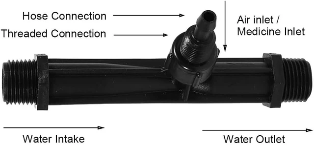 Alt view image 2 of 7 - Acogedor 2Pcs G1/2 Inch Irrigation Venturi, Fertilizer Injector, POM Plastic, Black, Irrigation Hardware, 2 Pack