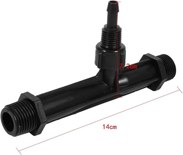 Alt view image 3 of 7 - Acogedor 2Pcs G1/2 Inch Irrigation Venturi, Fertilizer Injector, POM Plastic, Black, Irrigation Hardware, 2 Pack