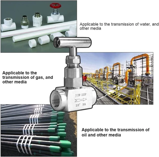 Alt view image 3 of 6 - Acogedor 3/8in Stainless Steel Needle Valve, BSPP Female Thread