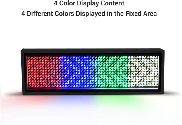 Alt view image 2 of 7 - Gugxiom 12x48 LED Name Badge, APP Control Rechargeable Programmable Sign, Color Scrolling Message Price Tag for Restaurant Store Exhibition Hotel