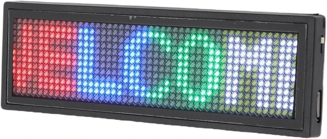 Main image of Gugxiom 12x48 LED Name Badge, APP Control Rechargeable Programmable Sign, Color Scrolling Message Price Tag for Restaurant Store Exhibition Hotel