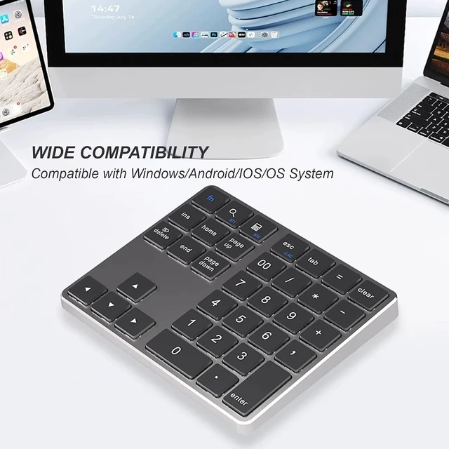 Alt view image 3 of 7 - Gugxiom Bluetooth Number Pad, 2.4G Numeric Keypad Numpad, 35 Keys