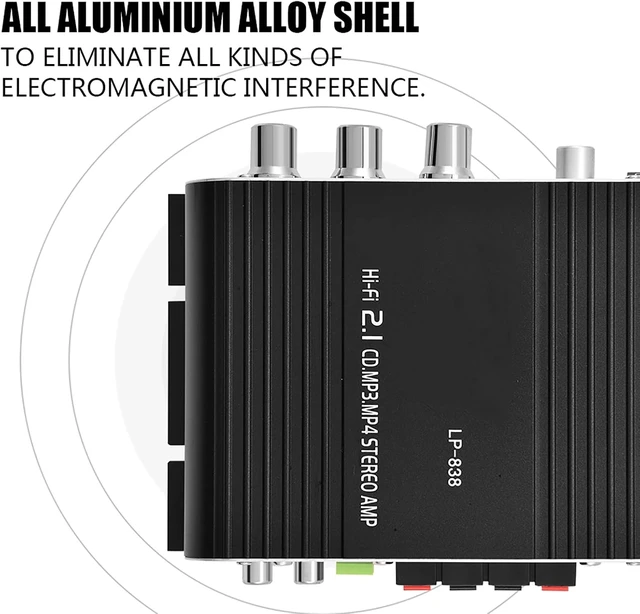 Alt view image 2 of 7 - Gugxiom Mini HiFi 2.1 Stereo Amplifier, 15Wx2 for Car Home Audio
