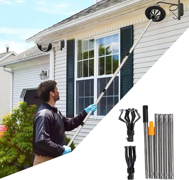 Alt view image 2 of 7 - Gugxiom Extendable Light Bulb Changer, Telescopic Pole with Flip Lock & Universal Connector for High Ceiling, Recessed & Flood Lights