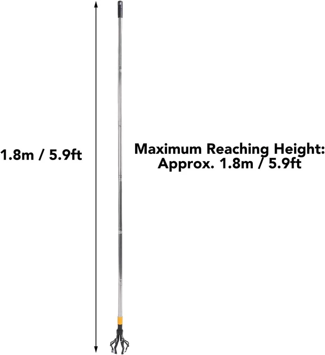Alt view image 7 of 7 - Gugxiom Extendable Light Bulb Changer, Telescopic Pole with Flip Lock & Universal Connector for High Ceiling, Recessed & Flood Lights