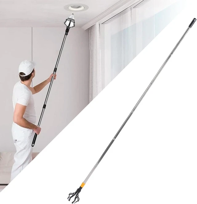 Alt view image 3 of 7 - Gugxiom Extendable Light Bulb Changer, Telescopic Pole with Flip Lock & Universal Connector for High Ceiling, Recessed & Flood Lights