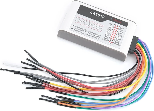 Alt view image 7 of 7 - LA1010 USB Logic Analyzer, 16 Channels 100MHz Digital Logic Analyzer, Adjustable Threshold PWM Output, for WINDOWS /7/8/10 (32bit/64bit), for OS, Linux