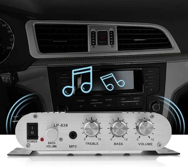 Alt view image 5 of 7 - Gugxiom Mini HiFi 2.1 Stereo Amplifier, 15Wx2 for Car Home Audio