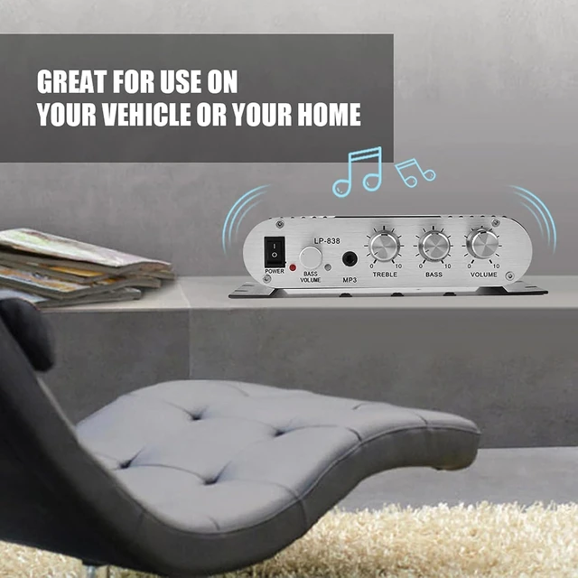 Alt view image 4 of 7 - Gugxiom Mini HiFi 2.1 Stereo Amplifier, 15Wx2 for Car Home Audio