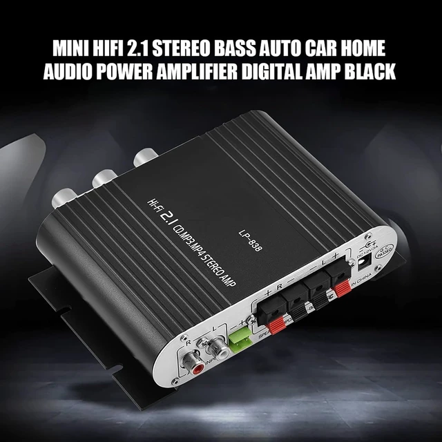 Alt view image 6 of 7 - Gugxiom Mini HiFi 2.1 Stereo Amplifier, 15Wx2 for Car Home Audio