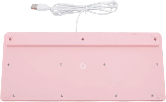 Alt view image 7 of 7 - Gugxiom German & English Keyboard, QWERTZ Layout, 78 Keys Compact Silent USB Wired Flat Keyboard, for PC Laptop, Pink