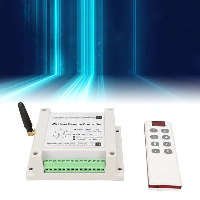Alt view image 5 of 7 - 8 Channel Relay 8CH 10A DC 12V-36V Lamp Control Radio Switch Relay Module with Remote Control, RF, Easy Installation, Stable Performance