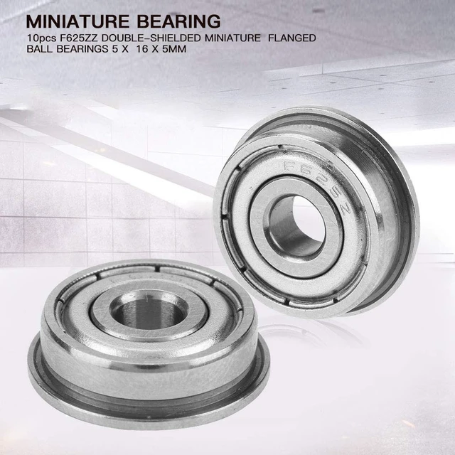 Alt view image 4 of 6 - Acogedor 10Pcs F625ZZ Double Shielded Ball Bearing 5x16x5mm Flanged