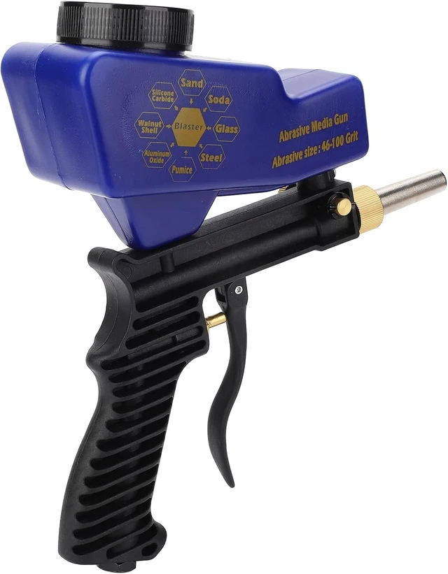 Alt view image 6 of 7 - Sand Blaster Gun Kit, 70-150 PSI 6000RPM Air Sand Blaster Handheld Portable Sandblaster Gun Tool, with Gravity Feed, Remove Paint, Rust, Stains