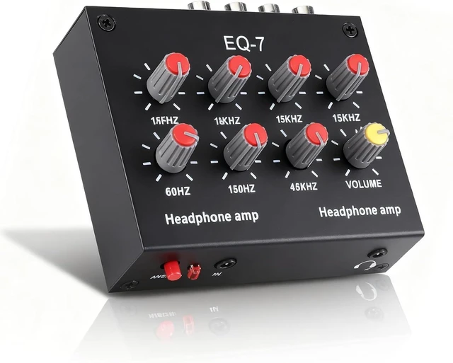 Main image of EQ-7 7 Band EQ Equalizer, 12dB High Bass Adjustment, Dual Channel 3.5mm Interface Equalizer Car Audio for Home Stereo