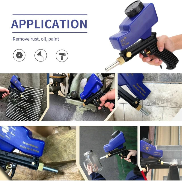 Alt view image 3 of 7 - Sand Blaster Gun Kit, 70-150 PSI 6000RPM Air Sand Blaster Handheld Portable Sandblaster Gun Tool, with Gravity Feed, Remove Paint, Rust, Stains