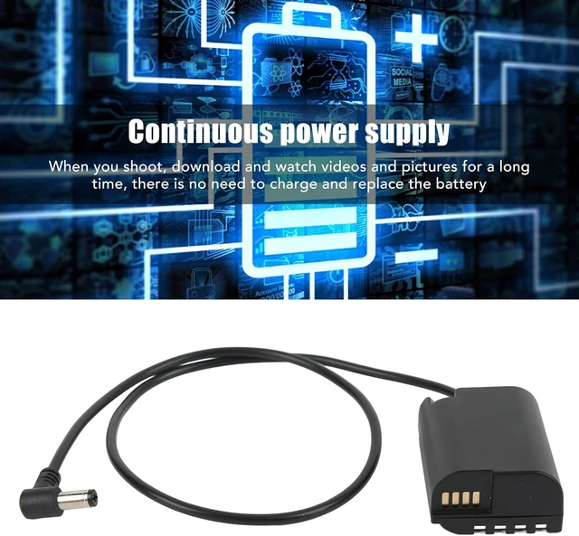 Alt view image 5 of 6 - DCC17 BLK22 Dummy Battery Kit, 5.5x2.1 Coupler Adapter, for S5 DCS5 DCS5K DCS5GK GH6 Cameras