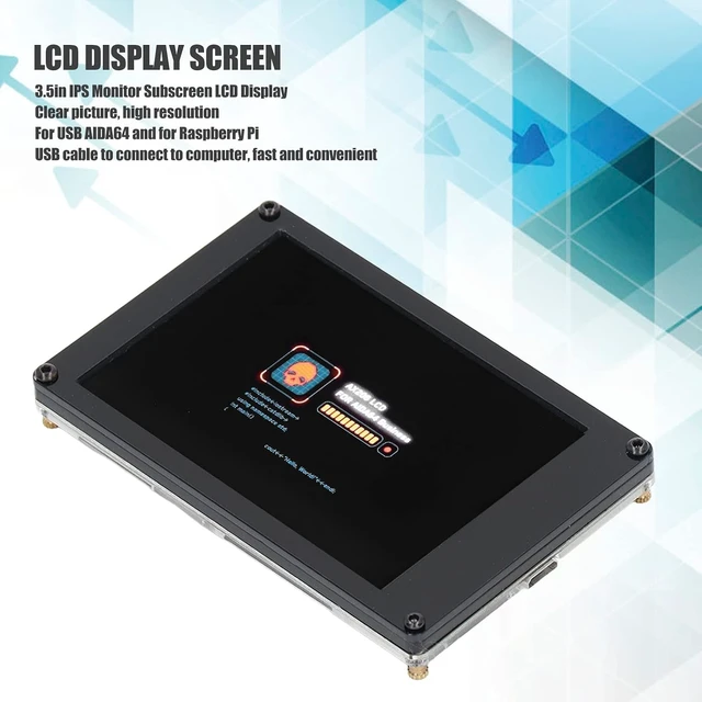 Alt view image 5 of 7 - Acogedor 3.5 inch IPS Monitor Sub Screen LCD Display Screen, with Bracket and USB Power Cable, for USB and, No Extra Power Supply